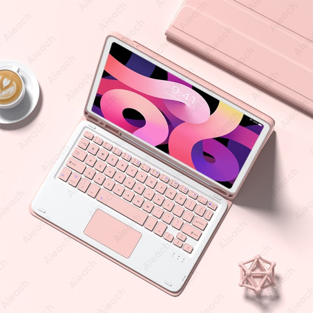 Touchpad Mouse Keyboard Case For iPad