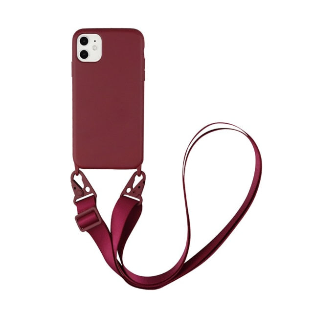 Silicone Lanyard Phone Case For iPhone