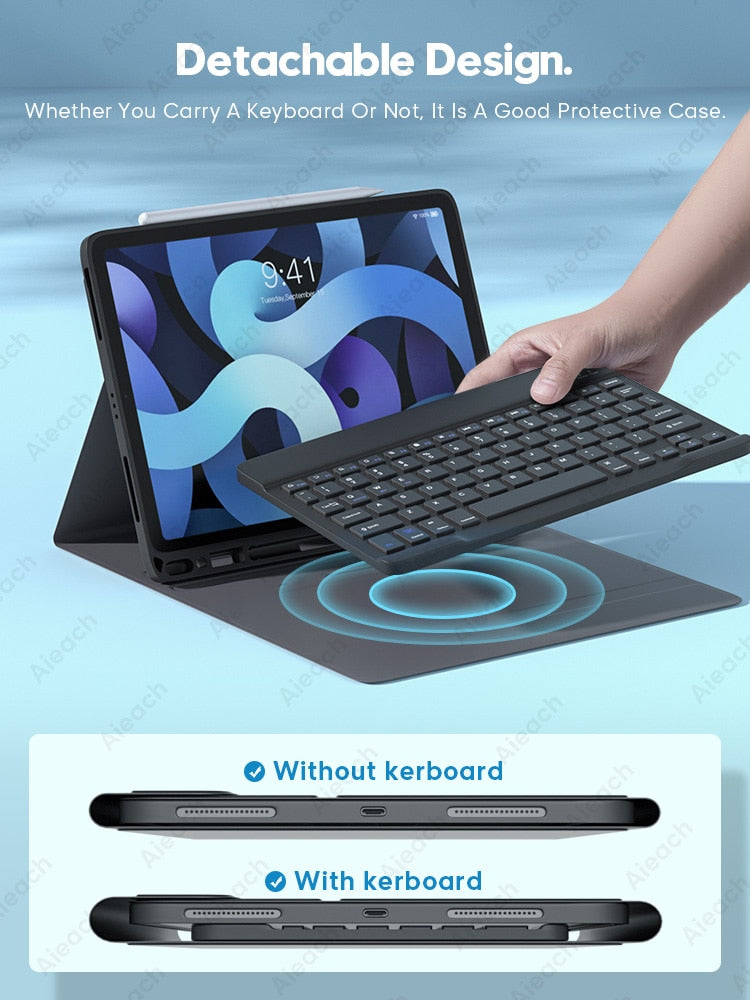 Touchpad Mouse Keyboard Case For iPad